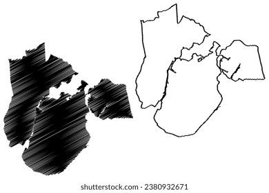 Uitgeest municipality (Kingdom of the Netherlands, Holland, North Holland or Noord-Holland province) map vector illustration, scribble sketch map