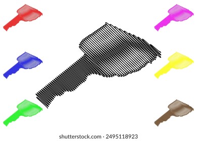 Uithoorn municipality (Kingdom of the Netherlands, Holland, North Holland or Noord-Holland province) map vector illustration, scribble sketch map