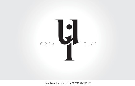 Elegantes Serif-Monogramm-Logo von UIui - Typografisches Buchstabenzeichen in luxuriösem Kleinbuchstaben für modernes Branding