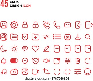 Conjunto de iconos de diseño de UI/UX. icono 45 vectorial Icono Línea