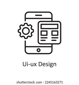 Ui-ux Design Vector Outline Icon Design illustration. Design and Development Symbol on White background EPS 10 File