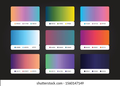 UI/UX Gradient Palette Design With Color Code/