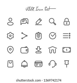 UIUX Icon Set In Line Style For Any Project. Perfect For Website, Mobile, App, Or Presentation. Don't Forget To Take A Look For My Other Works! Have A Nice Day! Cheers!