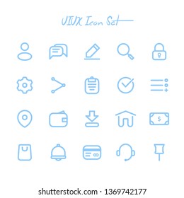 UIUX icon set in line style for any project. Perfect for website, mobile, app, or presentation. Don't forget to take a look for my other works! Have a nice day! Cheers!