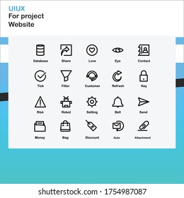 UIUX icons, in line style, perfect for your project website mobile app presentation