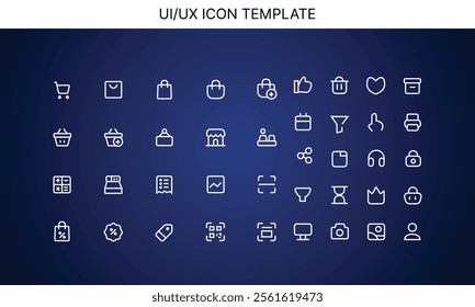UI-UX Interface and web Icon Template

