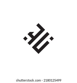 Abstraktes geometrisches Logo des UJ in hochwertigem professionellem Design, das sich am besten für den Straßenstil eignet