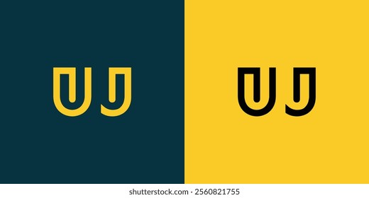 UJ abstract minimalist letters Logo Monogram. It is a minimalist logo, this logo is made by combining two letters