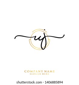UJ Initial handwriting logo template