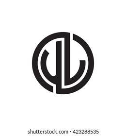 UJ initial letters looping linked circle monogram logo