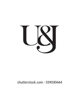 U&J Initial logo. Ampersand monogram logo