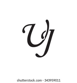 UJ initial monogram logo