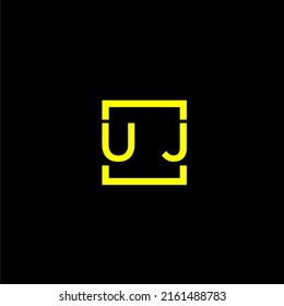 UJ initial monogram logo with square style design