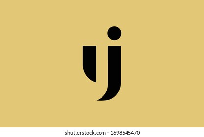 uj or ju and u or j Lowercase Letter Initial Logo Design, Vector Template
