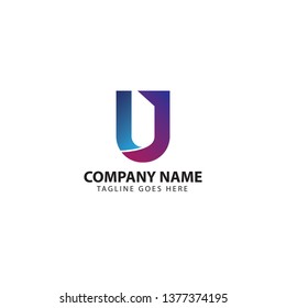 UJ Letter Logo Template. UJ Initial Logo Design - Vector