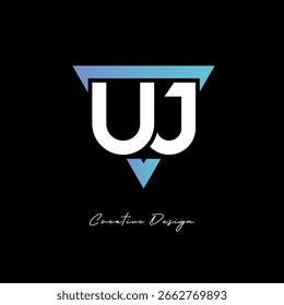 UJ Letter Logo in Triangle -Modern Gradient Monogram for Branding and Identity Design