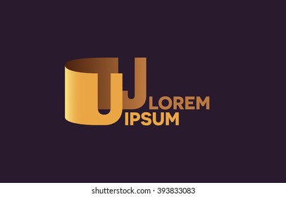 UJ letters logo, U and J letters logo alphabet design.