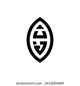 Geometrisches UJ-Monogramm mit hochwertigem professionellem Design, das gut gedruckt werden kann