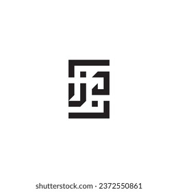 UJ Square Concept Retro-Logo in hochwertigem professionellem Design, das gut auf allen Printmedien drucken kann