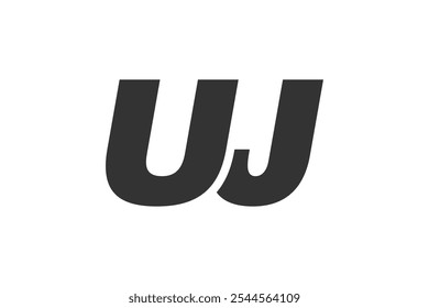 UJ Techno Editable Font Logo For Corporate Branding. Bold, Futuristic Design With Unique Typographic Ideas. Minimal Custom Type And Dynamic Letter Variations For Promotion, Printing, And Book Titles