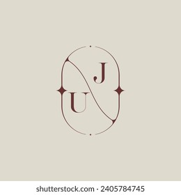 UJ wedding classic in elegant monogram with high quality professional design that will print well