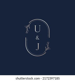 UJ wedding initial logo letters in high quality professional design that will print well across any print media