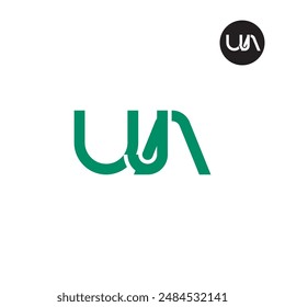 Diseño de monograma de letra de logotipo de UJA