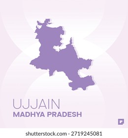 UJJAIN Administrative Division Map, Madhya Pradesh, India – Editable Vector Outline.