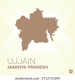 Stadtplan von UJJAIN, Madhya Pradesh, Indien - Bearbeitbare Vektorgrafik.