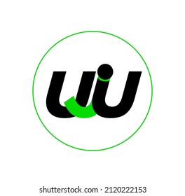 UJU company name initial letters monogram. UJU brand name icon.