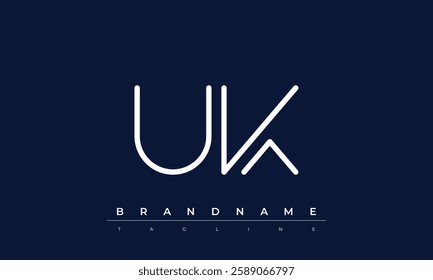 UK Abstract letter logo. This logo icon incorporate with abstract shape in the creative way