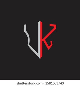 UK Abstract logo monogram with shield elements isolated on black background