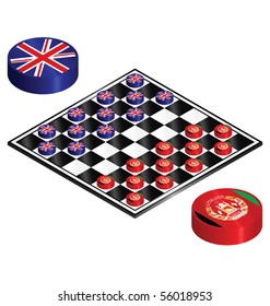 UK Afghanistan conflict played out on a checkers board
