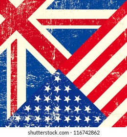 UK and american grunge flag