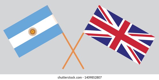 The UK and Argentina. British and Argentinean flags