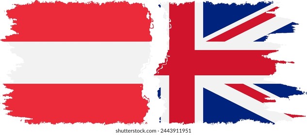 UK and Austria grunge flags connection, vector