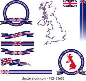 UK Banner Set. Vector graphic images representing the United Kingdom