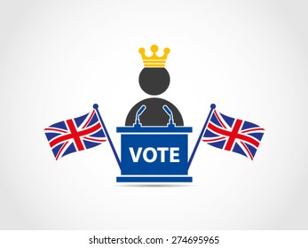UK Britain King Support For Elections Speech Podium
