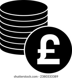 UK British Pound Sterling Currency Coin Money Round Circle Symbol Icon. Vector Image.