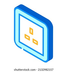 uk british socket isometric icon vector. uk british socket sign. isolated symbol illustration