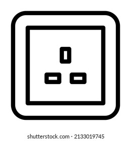 uk british socket line icon vector. uk british socket sign. isolated contour symbol black illustration