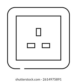 uk british socket line icon vector. uk british socket sign. isolated contour symbol black illustration