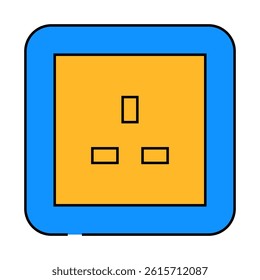 uk british socket line icon vector. uk british socket sign. isolated symbol illustration
