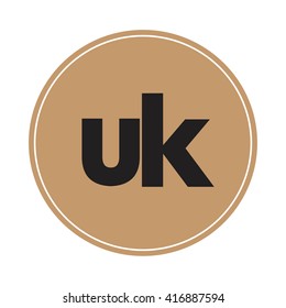 uk brown letters ,abstract background logo, design identity in circle, alphabet letter
