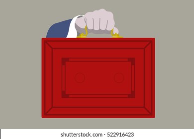 The UK Budget Red Briefcase vector illustration.