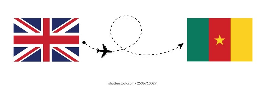 Viaje de Reino Unido a Camerún en avión . Pasajeros de Londres a Yaounde que viajan en avión[avión] 