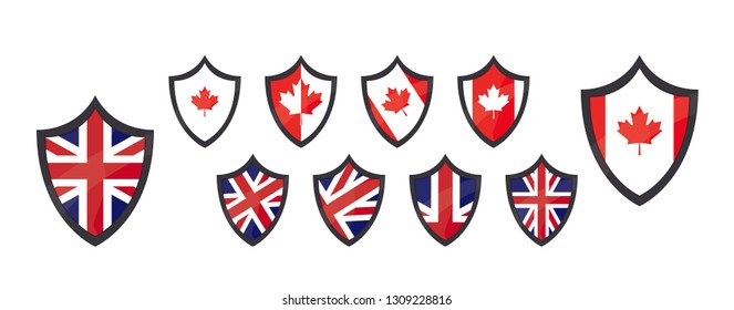 UK and Canada flag badge