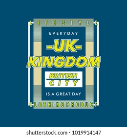 uk city t shirt design graphic, vector illustration artistic urban art
