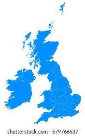 Uk Counties Blur Map