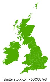 Uk Counties Green Map